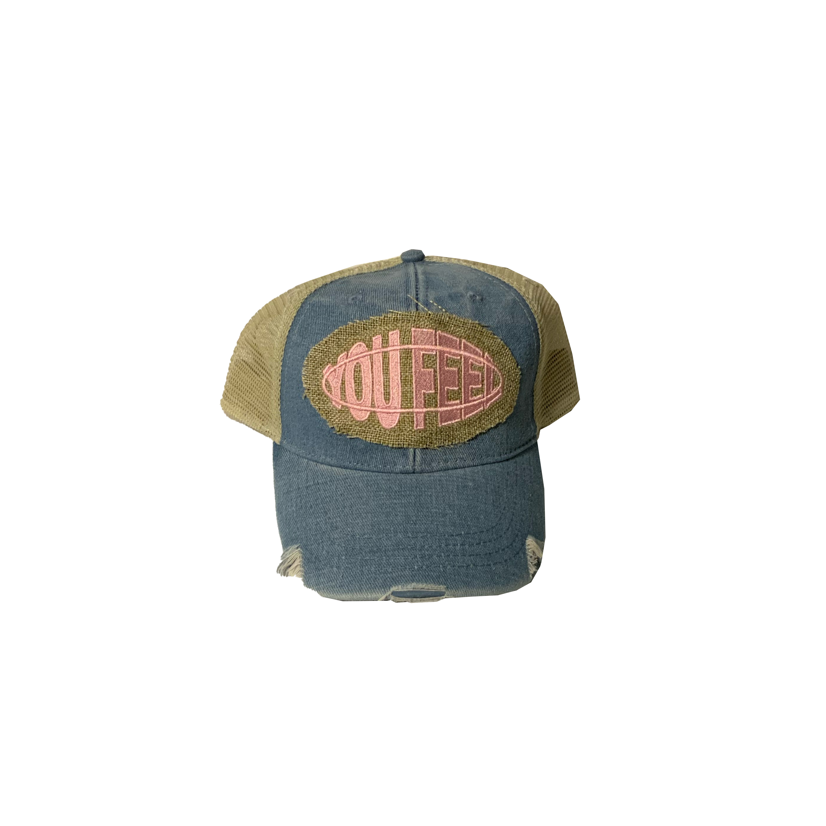 Light Denim Hat Pink Logo