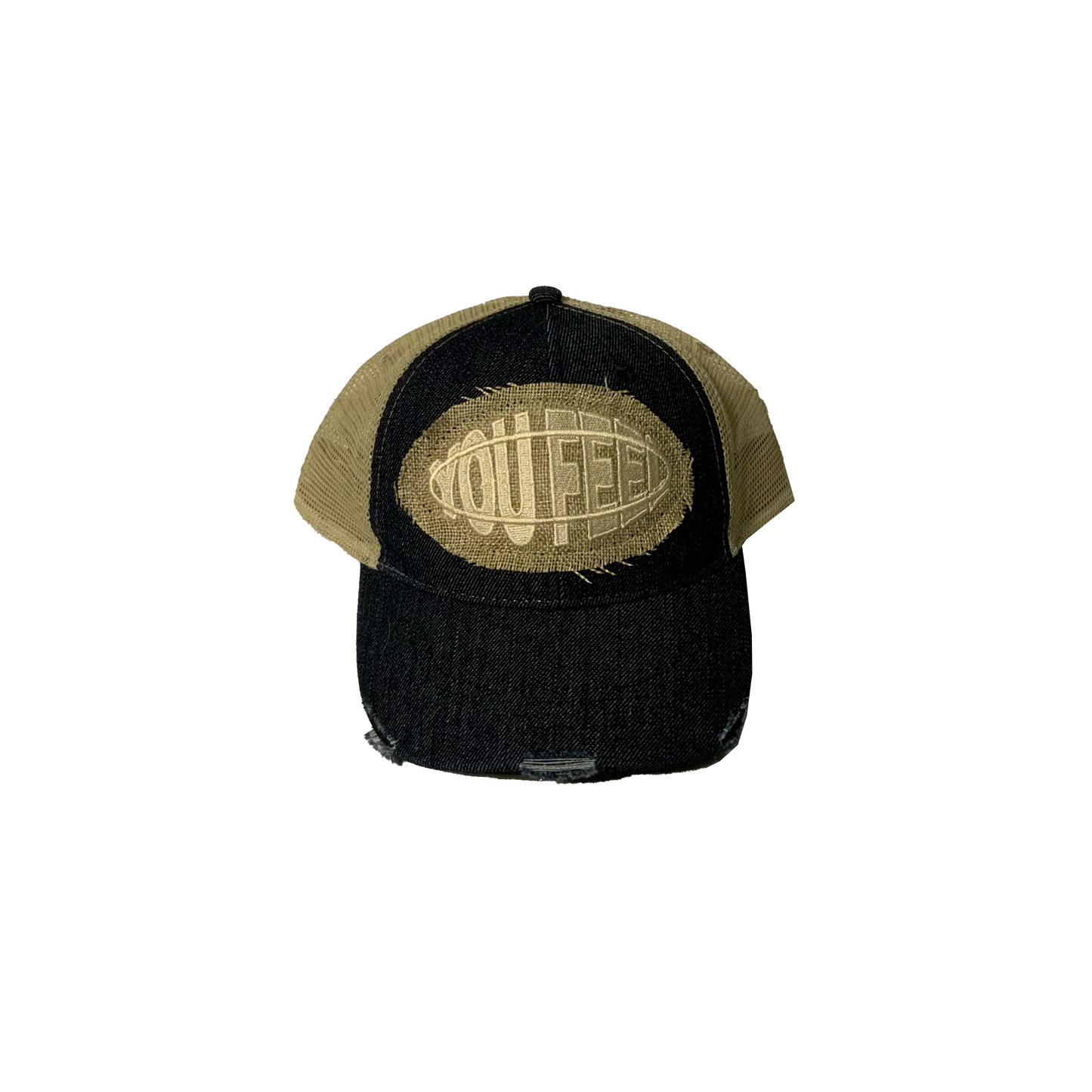 Denim Hat Tan Logo