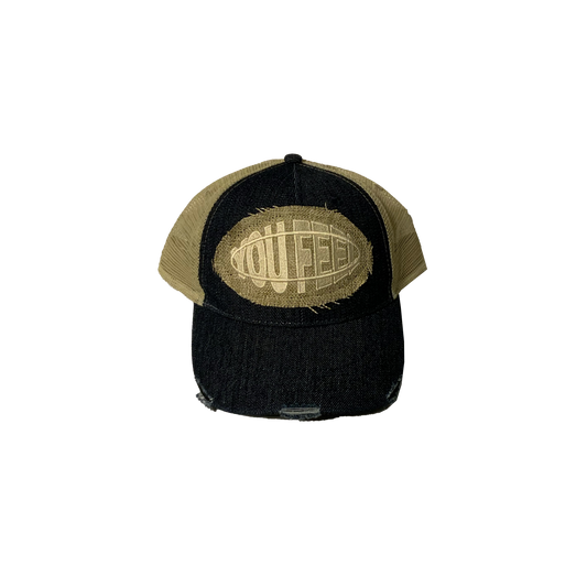 Denim Hat Tan Logo