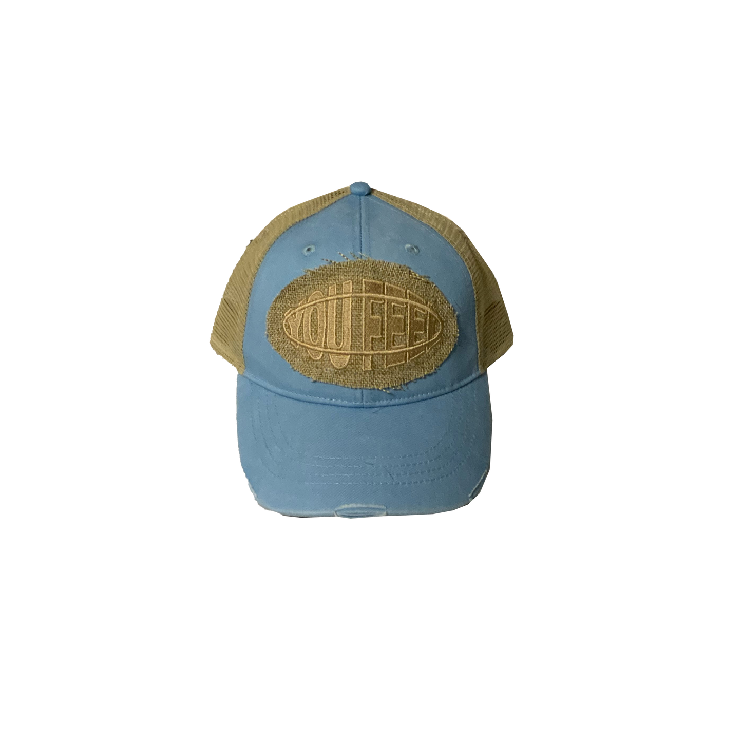 Light Blue Hat Tan Logo