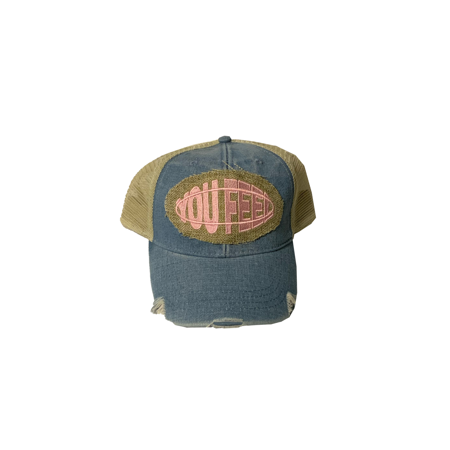 Light Denim Hat Pink Logo