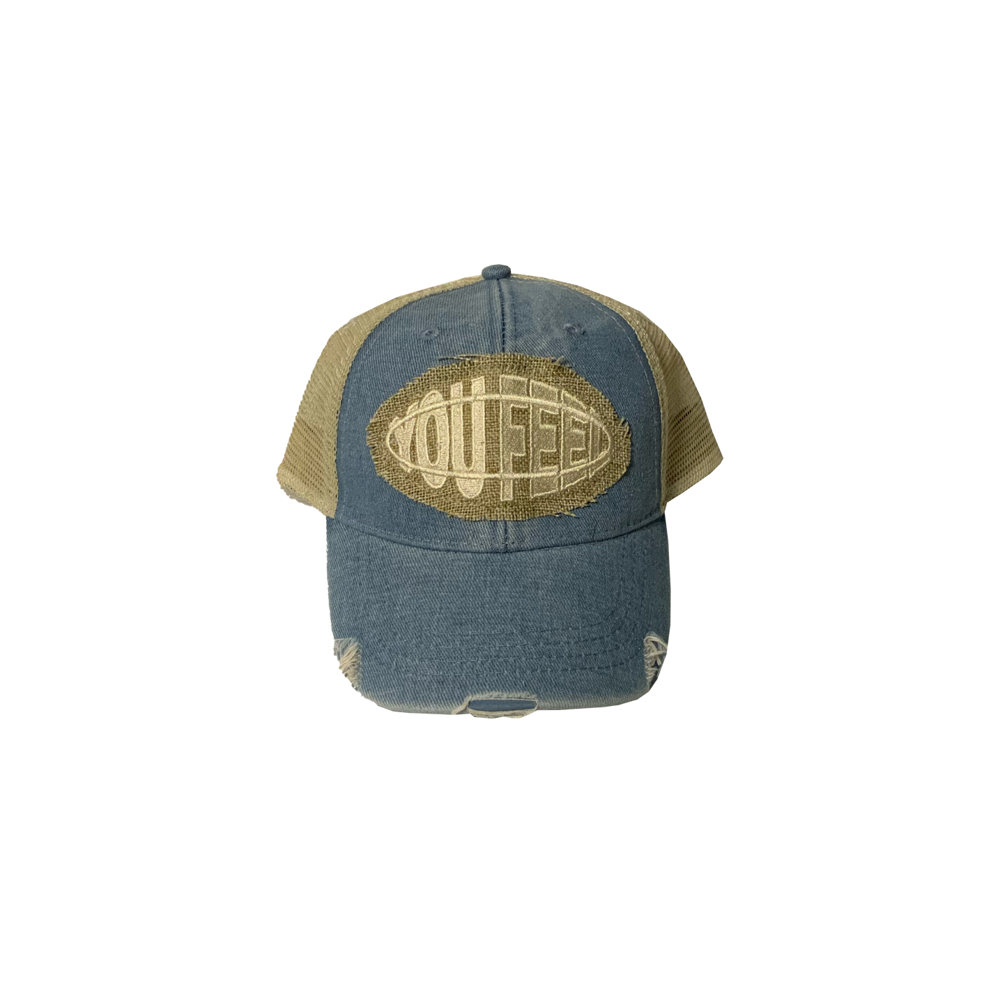 Light Denim Hat Tan Logo