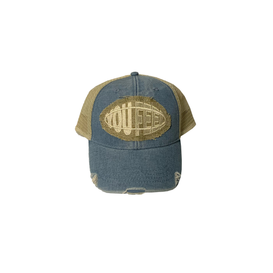 Light Denim Hat Tan Logo