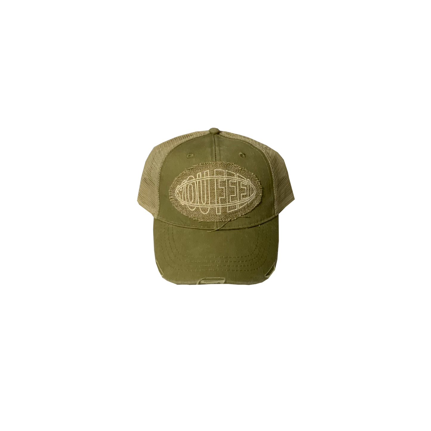 Olive Hat Tan Outline Logo