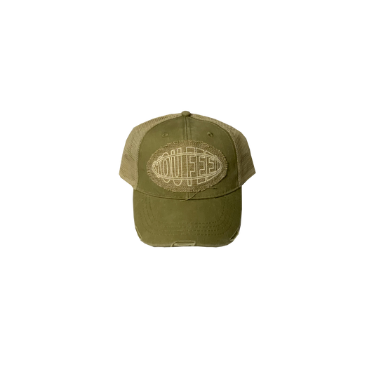 Olive Hat Tan Outline Logo